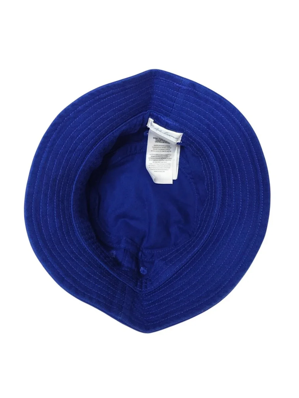 Ralph Lauren Infant Blue Bucket Hat Neon Pony Logo 3-9 Months Cotton Preppy